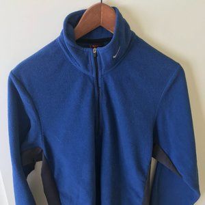 Nike Mens Fleece 1/2 blue pullover shirt M